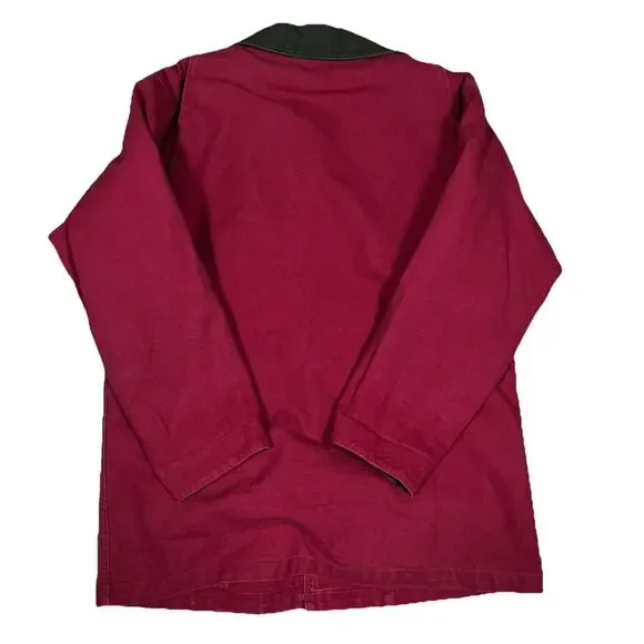 Womens Vintage LL Bean Chore Barn Coat T540 Red Made in USA Removable Wool Liner - Picture 10 of 15